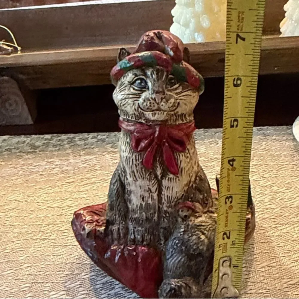 Stone Bunny Christmas Cat stocking holder 7